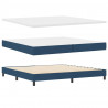 Łóżko sprężynowe z materacem Niebieski 200 x 200 cm tkanina