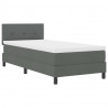 Łóżko sprężynowe z materacem Ciemnoszary 90 x 190 cm tkanina