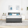 Łóżko sprężynowe z materacem Ciemnoszary 160 x 200 cm tkanina