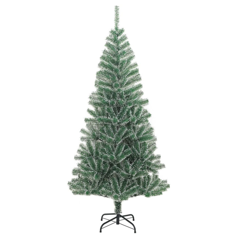 Sztuczna choinka z 300 LED, bombkami i śniegiem, 240 cm