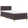 Łóżko sprężynowe z materacem Ciemny brąz 90 x 190 cm tkanina