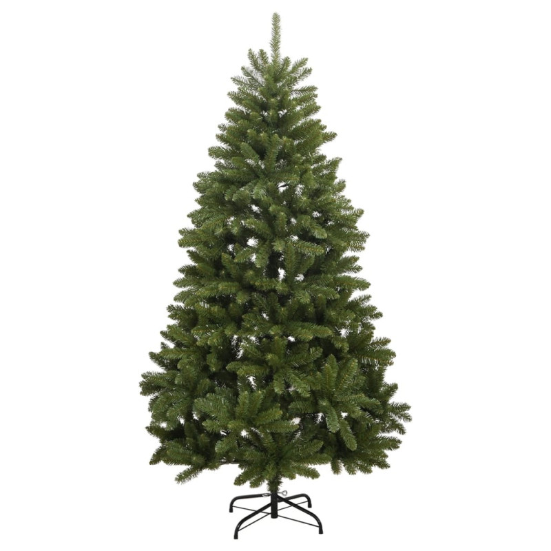 Sztuczna choinka na zawiasach, 300 lampek LED i bombki, 240 cm
