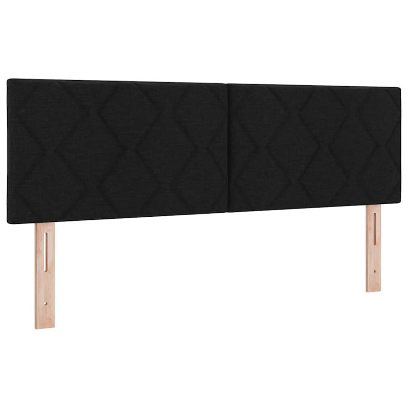 Łóżko sprężynowe z materacem Czarny 160 x 200 cm tkanina