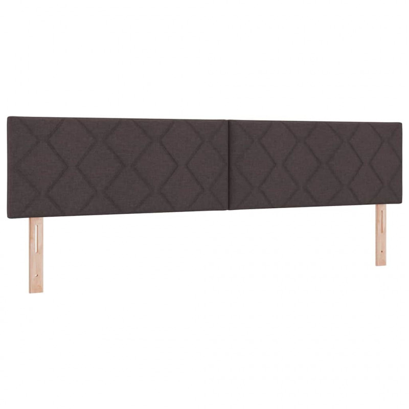 Łóżko sprężynowe z materacem Ciemny brąz 200 x 200 cm tkanina