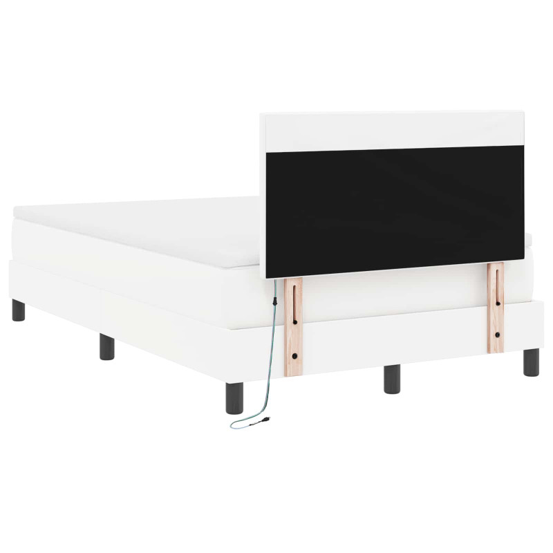 Łóżko sprężynowe Biały 120 x 190 cm Skóra syntetyczna