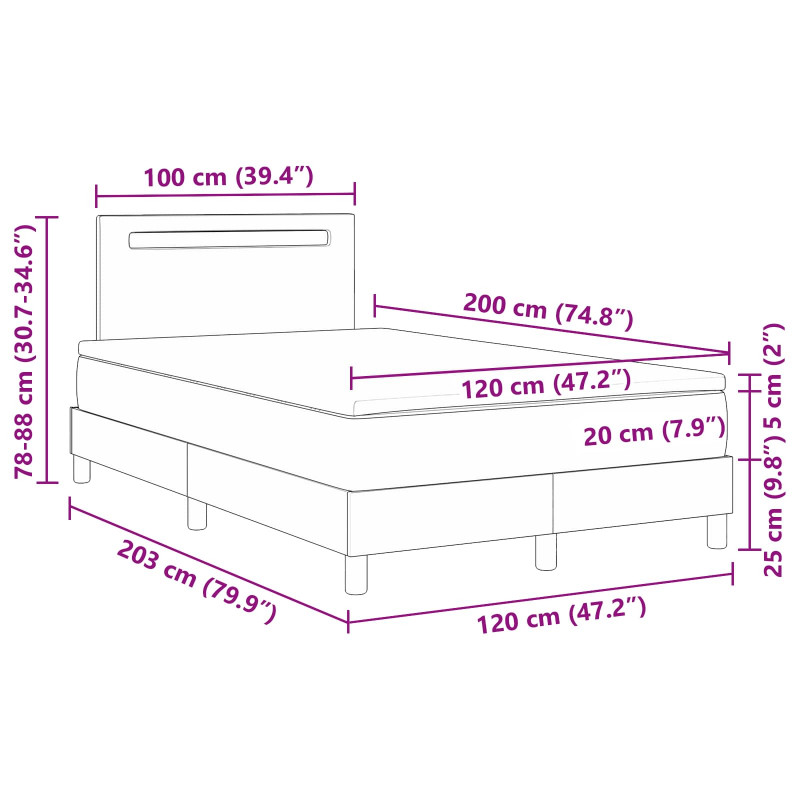 Łóżko sprężynowe Biały 120 x 200 cm Skóra syntetyczna