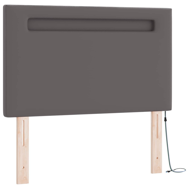 Łóżko sprężynowe Szary 120 x 200 cm Skóra syntetyczna