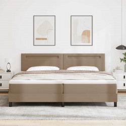 Łóżko sprężynowe Cappuccino 200 x 200 cm Skóra syntetyczna