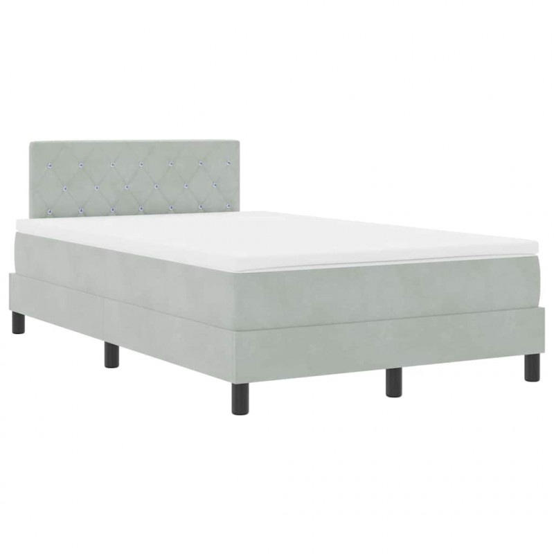 Łóżko sprężynowe z materacem Jasnoszary 120 x 200 cm Aksamit