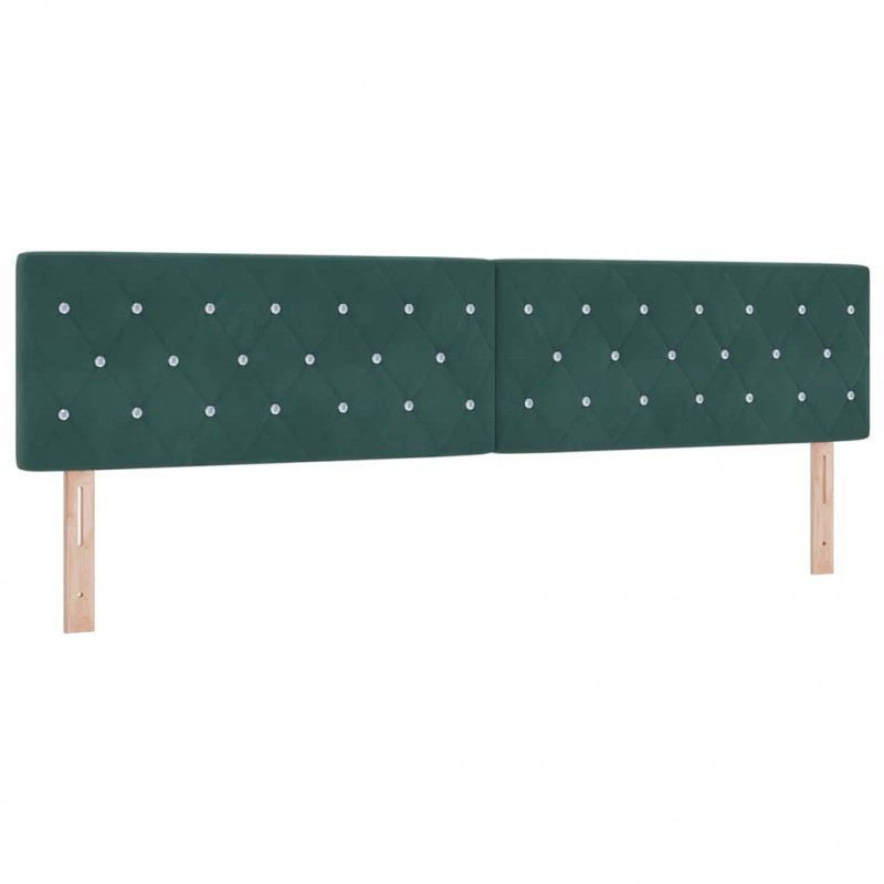 Łóżko sprężynowe z materacem Ciemna zieleń 200 x 200 cm Aksamit