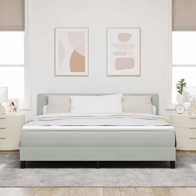 Łóżko sprężynowe z materacem Jasnoszary 180 x 200 cm Aksamit