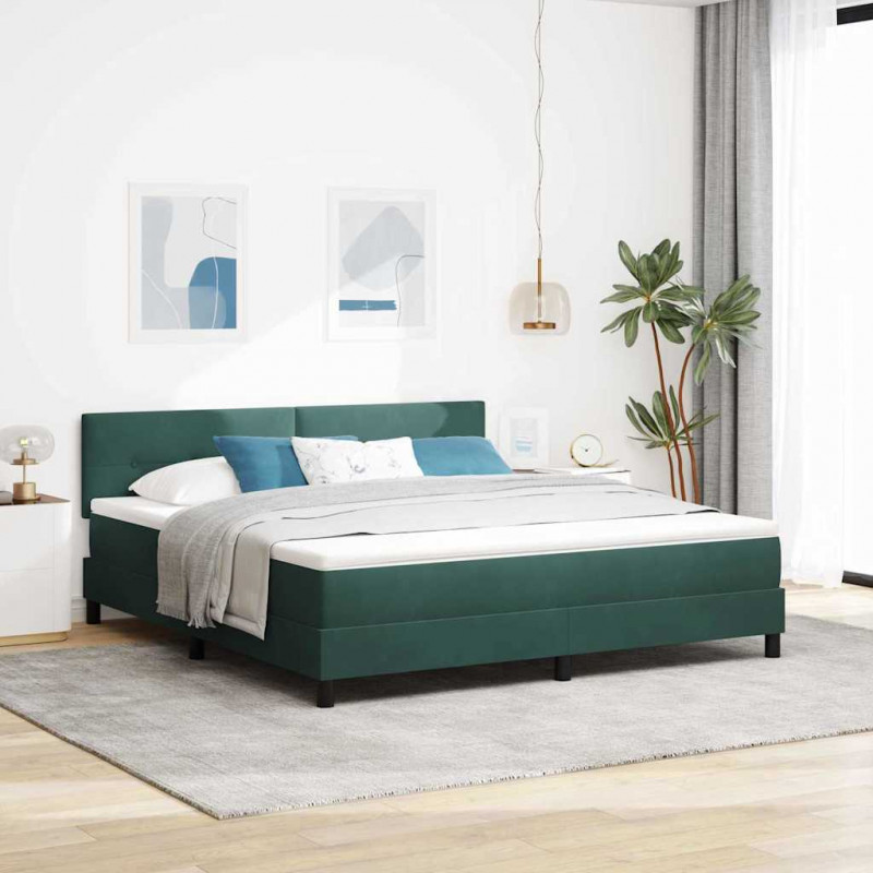 Łóżko sprężynowe z materacem Ciemna zieleń 180 x 200 cm Aksamit