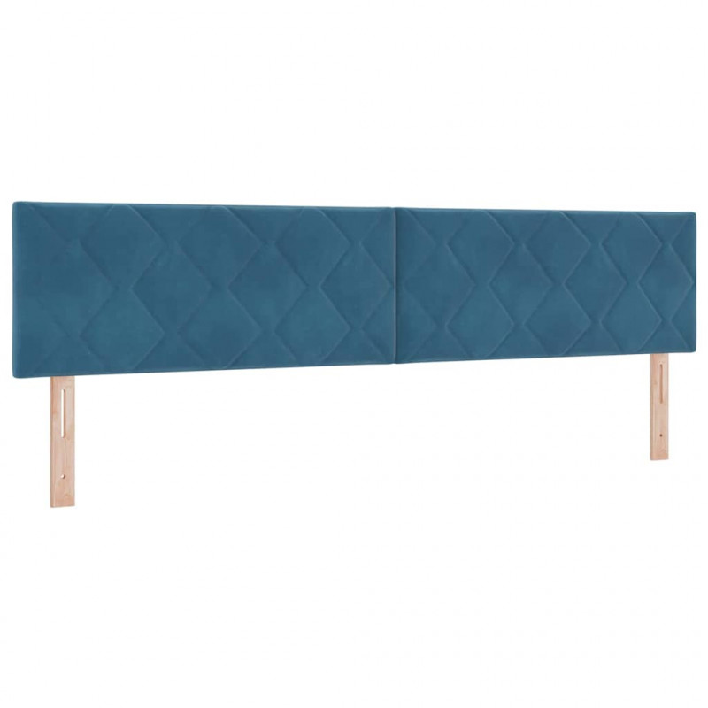 Łóżko sprężynowe Ciemnoniebieski 200 x 200 cm Aksamit