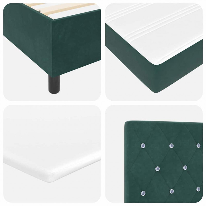 Łóżko sprężynowe z materacem Ciemna zieleń 120 x 190 cm Aksamit