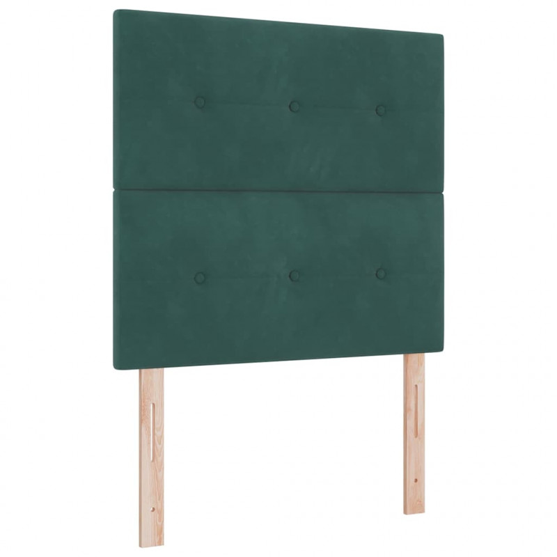 Łóżko sprężynowe z materacem Ciemna zieleń 80 x 200 cm Aksamit
