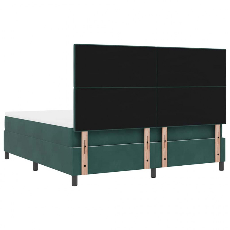 Łóżko sprężynowe z materacem Ciemna zieleń 180 x 200 cm Aksamit
