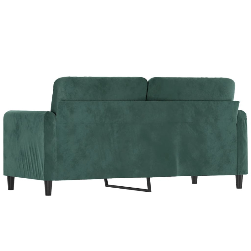 Sofa 2-osobowa, ciemnozielona, 140 cm, tapicerowana aksamitem