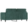 Sofa 2-osobowa, ciemnozielona, 140 cm, tapicerowana aksamitem