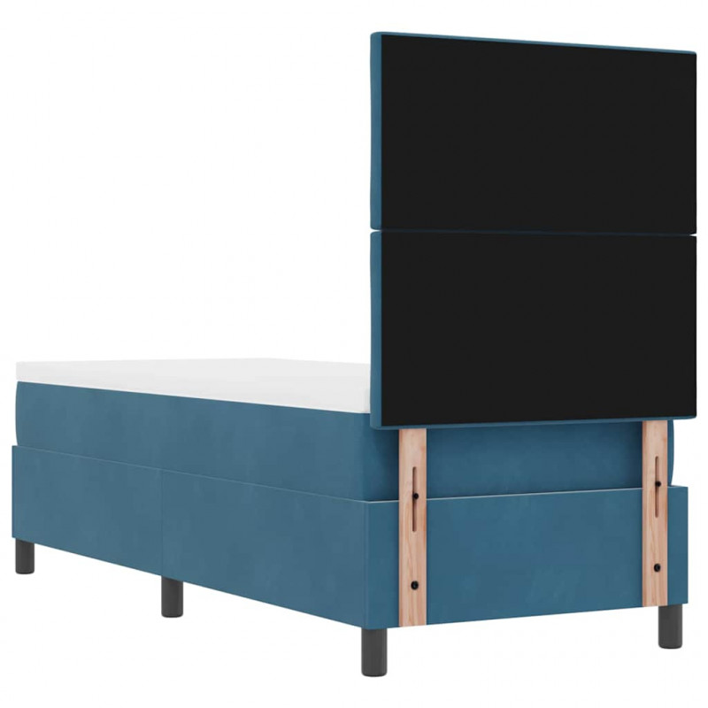 Łóżko sprężynowe Ciemnoniebieski 80 x 200 cm Aksamit
