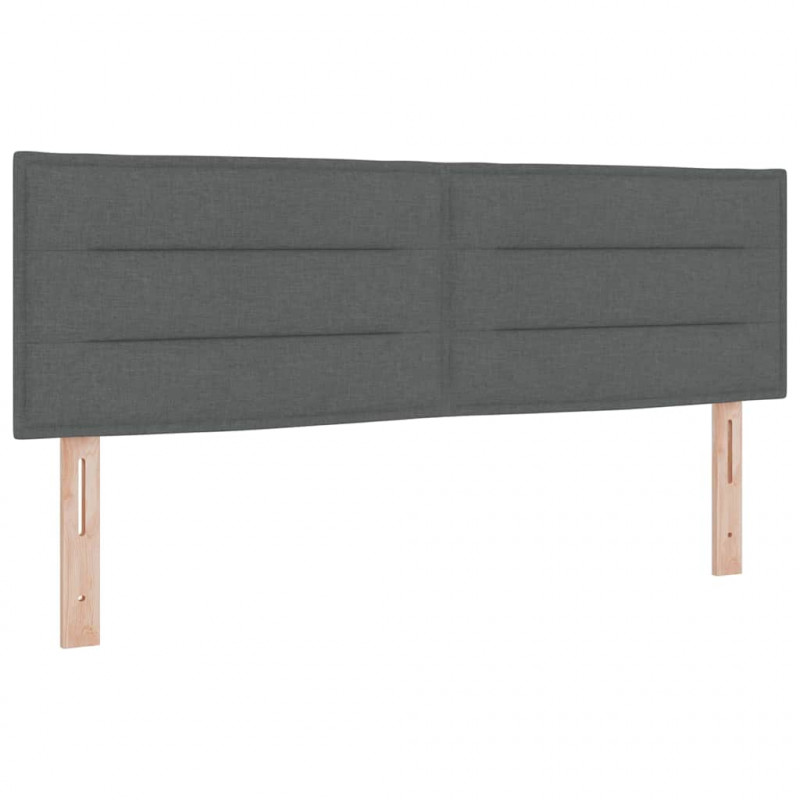 Łóżko sprężynowe z materacem ciemno szary 140 x 190 cm tkanina