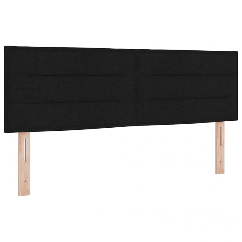 Łóżko sprężynowe z materacem Czarny 140 x 190 cm tkanina
