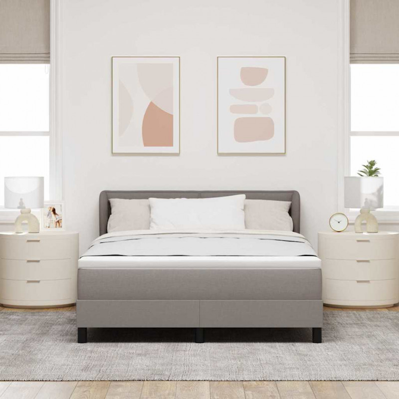 Łóżko sprężynowe z materacem Ciemnoszary 140 x 190 cm tkanina