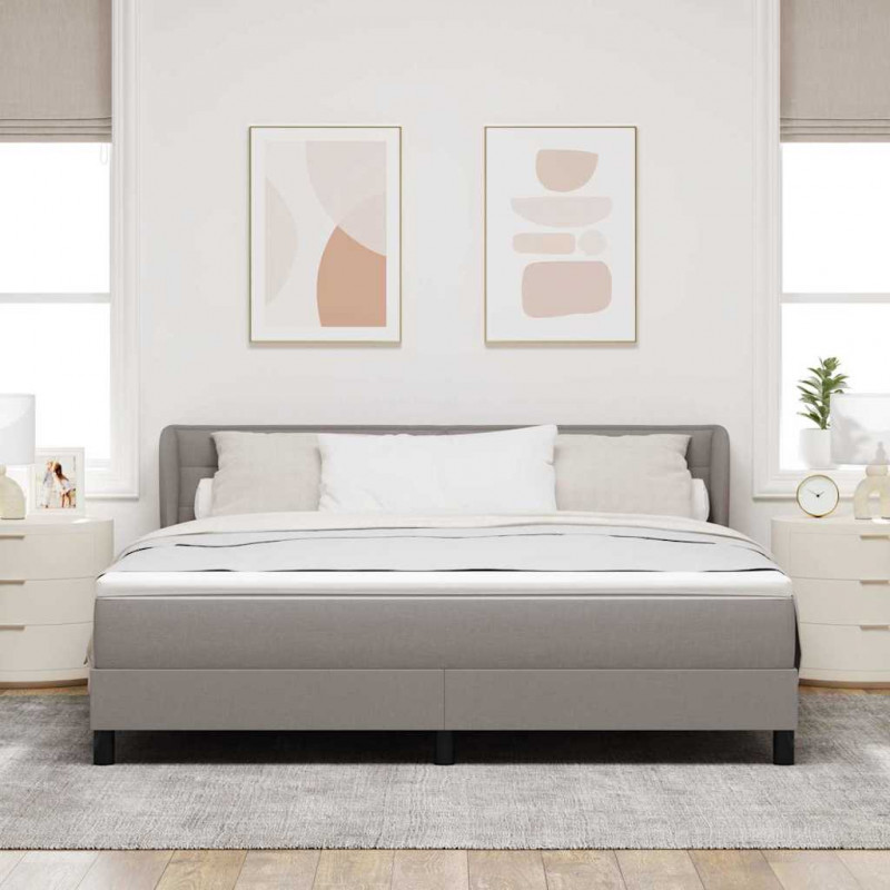 Łóżko sprężynowe z materacem Ciemnoszary 180 x 200 cm tkanina