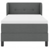 Łóżko sprężynowe z materacem ciemno szary 100 x 200 cm tkanina