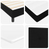 Łóżko sprężynowe z materacem Czarny 160 x 200 cm tkanina