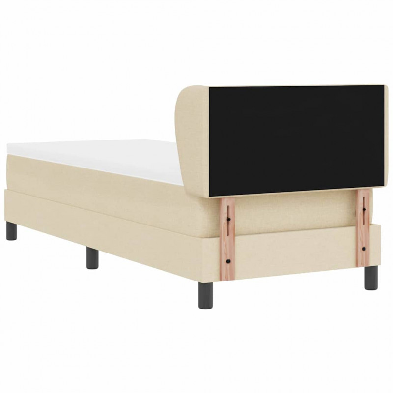 Łóżko sprężynowe z materacem Kremowy 80 x 200 cm tkanina