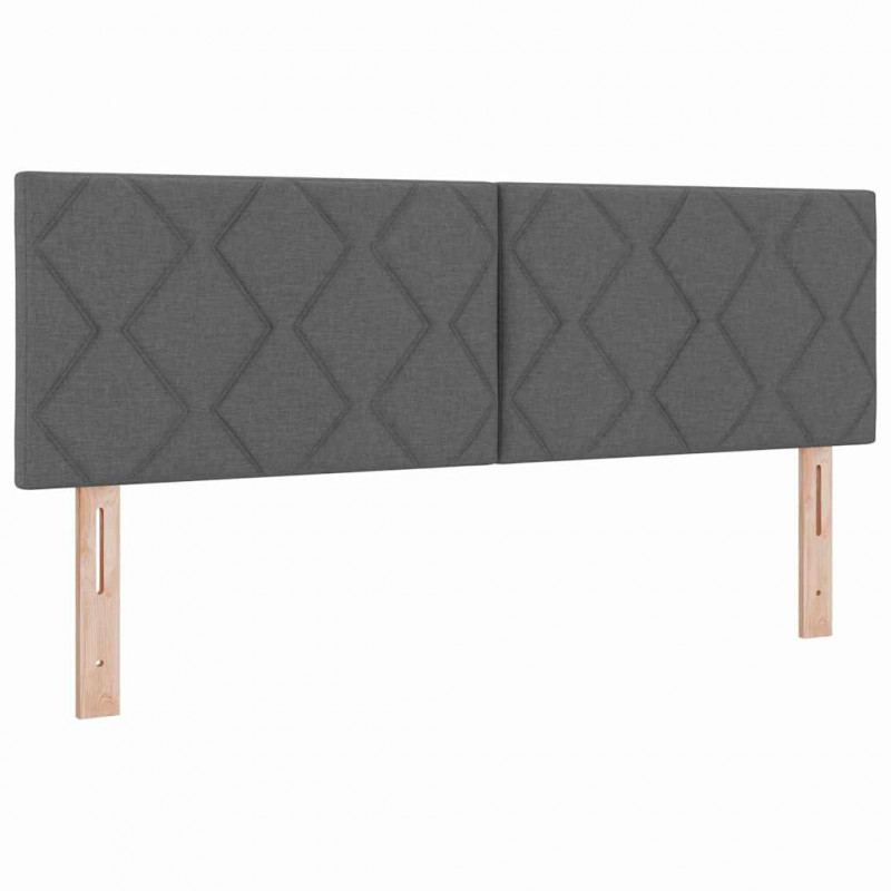 Łóżko sprężynowe z materacem ciemno szary 160 x 200 cm tkanina