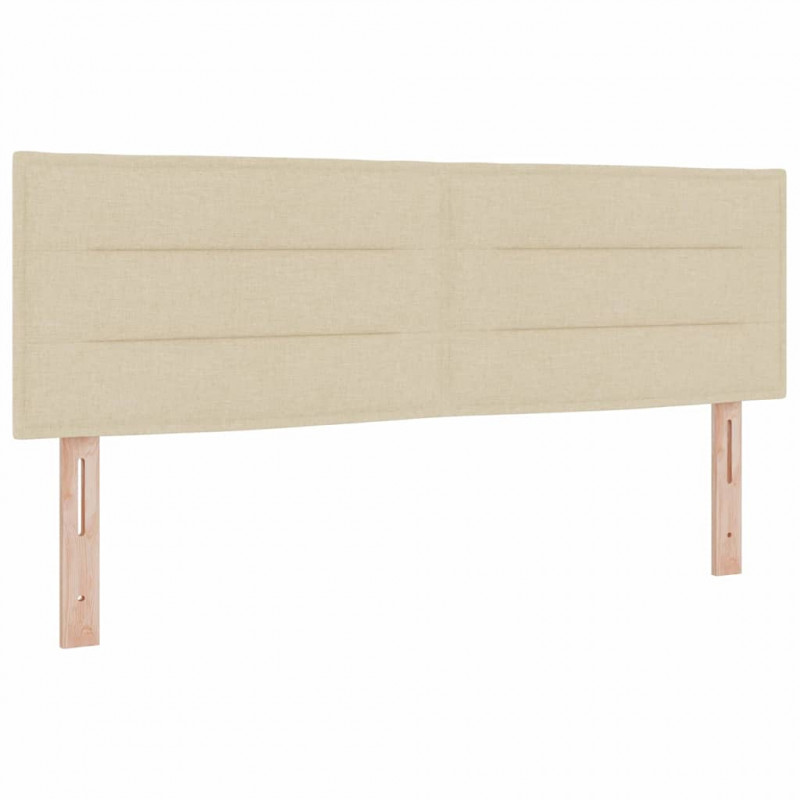 Łóżko sprężynowe z materacem Kremowy 140 x 190 cm tkanina