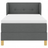 Łóżko sprężynowe z materacem ciemno szary 100 x 200 cm tkanina