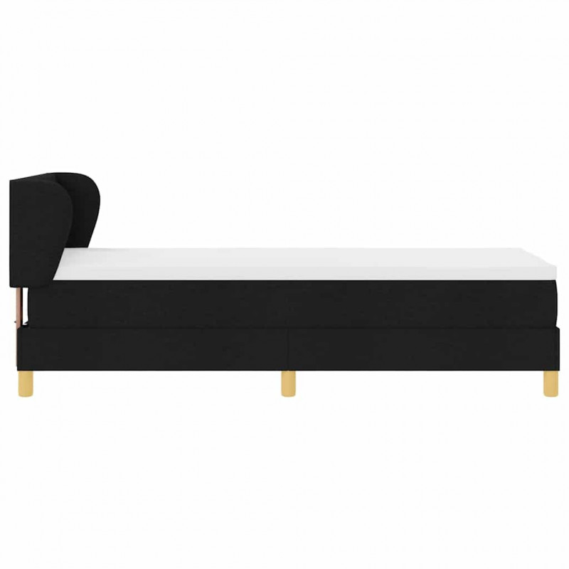 Łóżko sprężynowe z materacem Czarny 80 x 200 cm tkanina