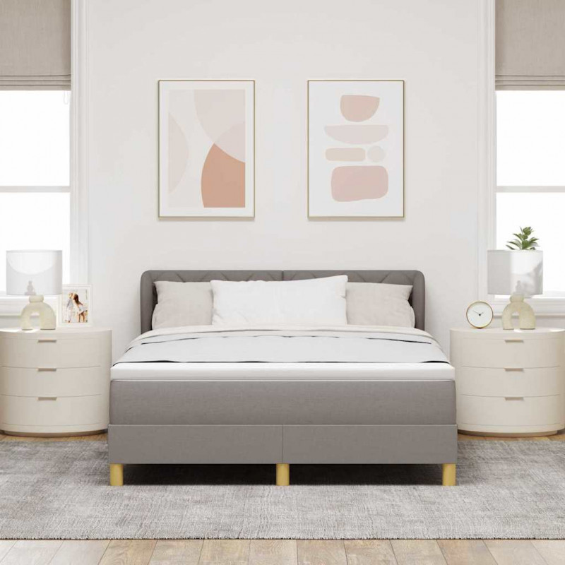 Łóżko sprężynowe z materacem Ciemnoszary 160 x 200 cm tkanina