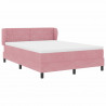 Łóżko sprężynowe z materacem Różowy 140 x 190 cm Aksamit