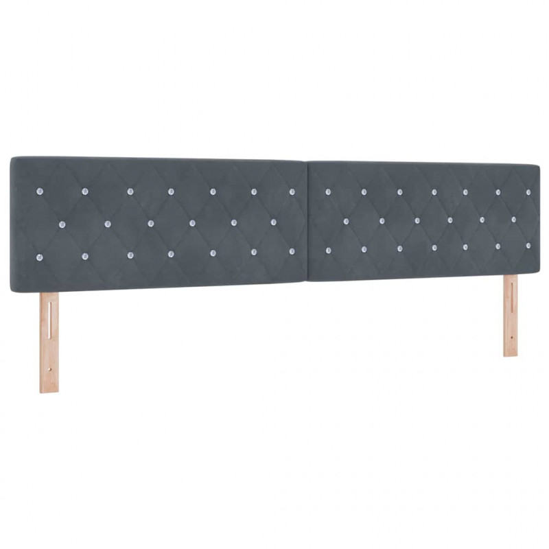 Łóżko sprężynowe z materacem ciemno szary 200 x 200 cm Aksamit