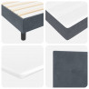 Łóżko sprężynowe z materacem ciemno szary 90 x 190 cm Aksamit