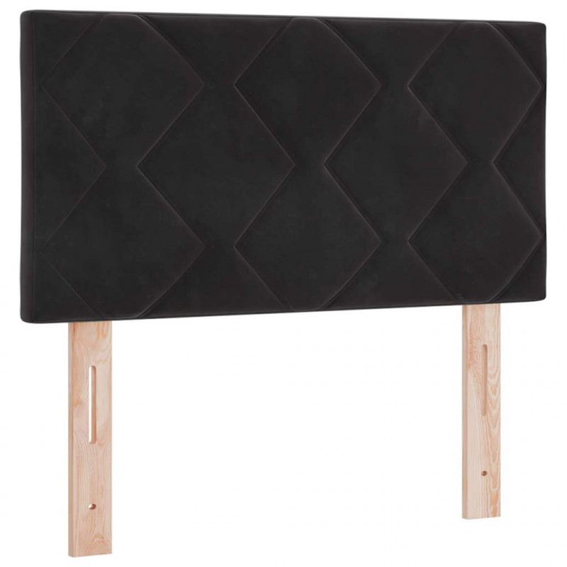 Łóżko sprężynowe z materacem Czarny 80 x 200 cm Aksamit