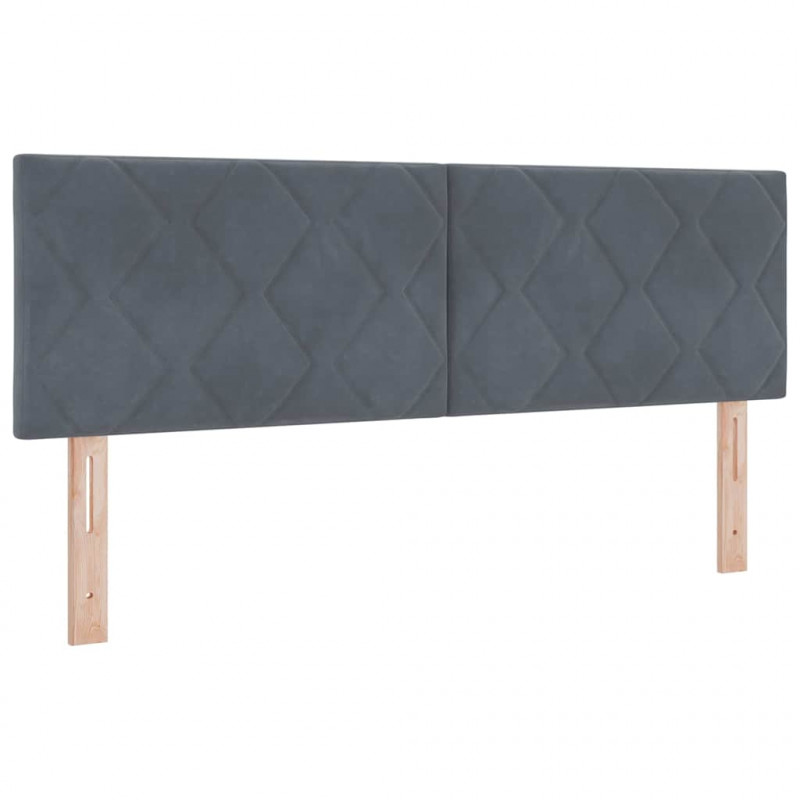 Łóżko sprężynowe z materacem ciemno szary 140 x 200 cm Aksamit