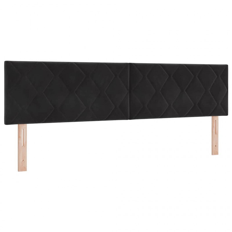 Łóżko sprężynowe z materacem Czarny 180 x 200 cm Aksamit