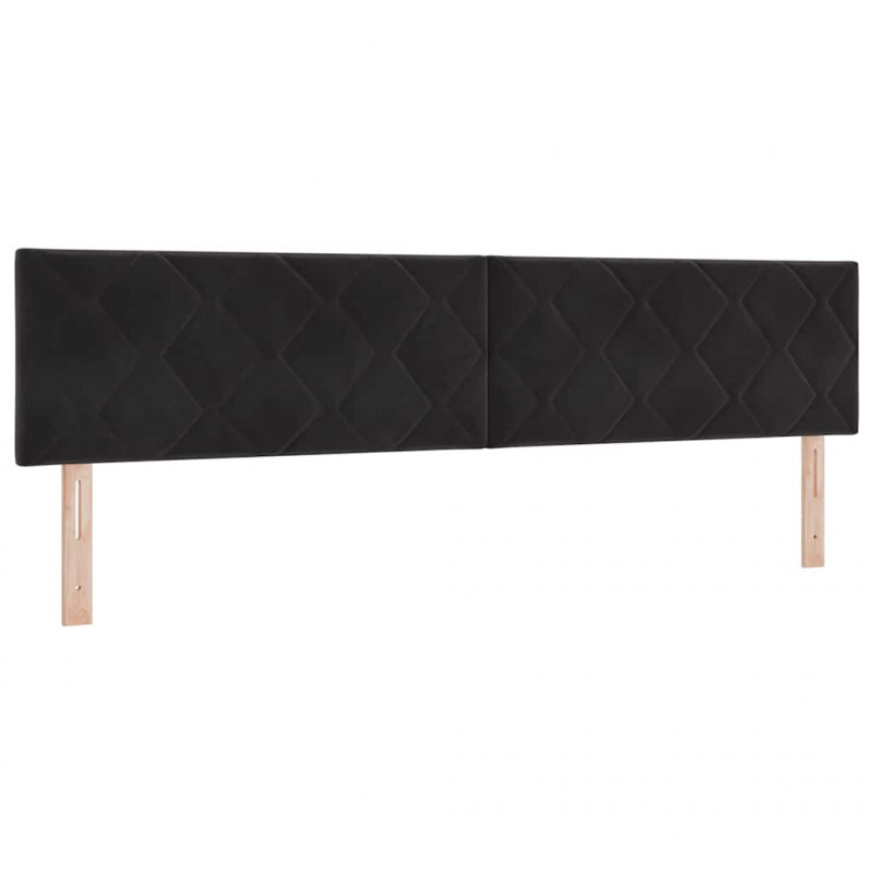 Łóżko sprężynowe z materacem Czarny 200 x 200 cm Aksamit