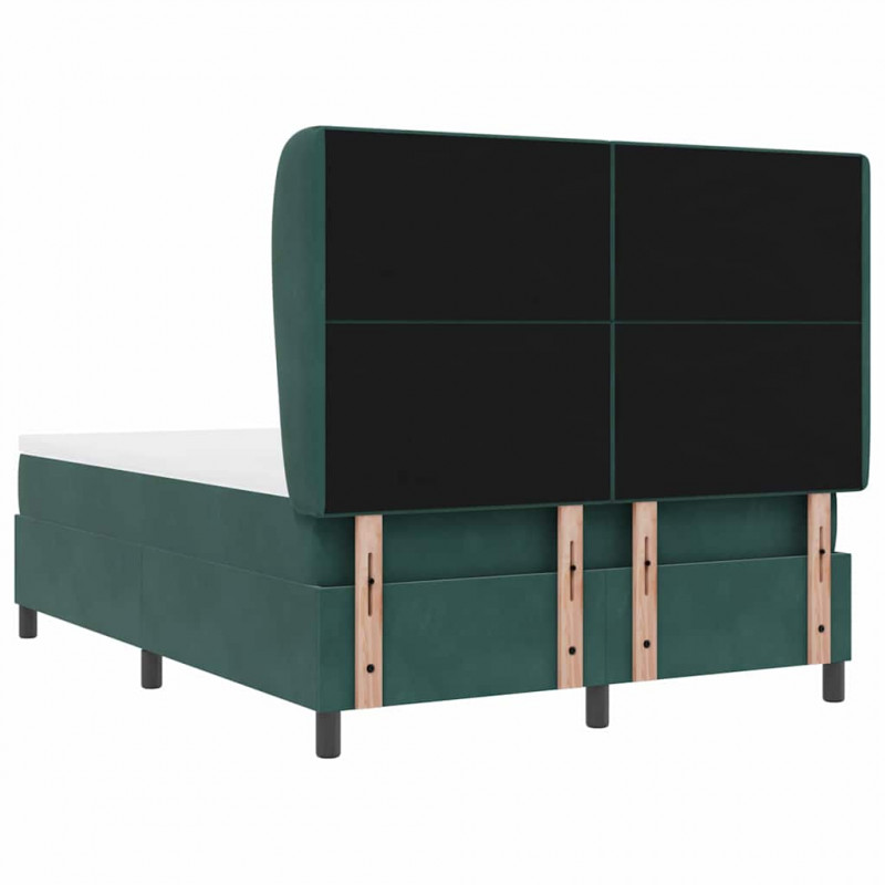 Łóżko sprężynowe z materacem Ciemna zieleń 200 x 140 cm Aksamit