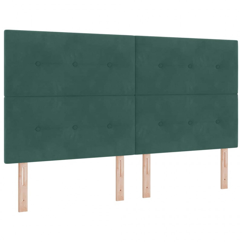 Łóżko sprężynowe z materacem Ciemna zieleń 200 x 180 cm Aksamit