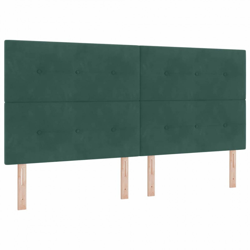Łóżko sprężynowe z materacem Ciemna zieleń 200 x 200 cm Aksamit