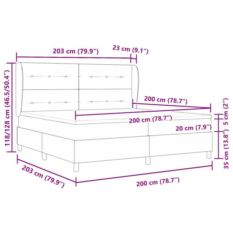 Łóżko sprężynowe z materacem Różowy 200 x 200 cm Aksamit