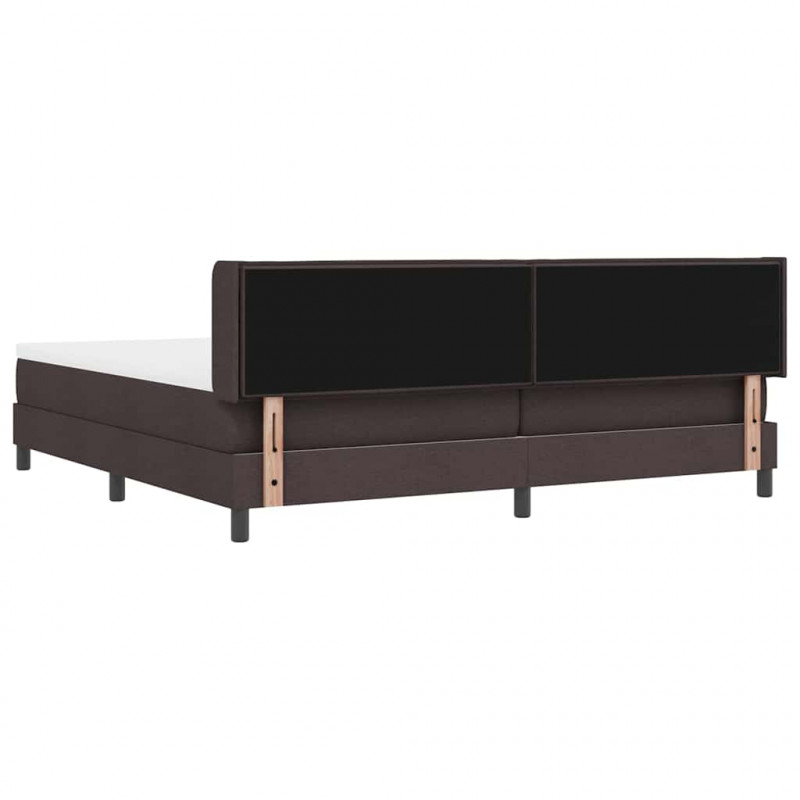 Łóżko sprężynowe z materacem Ciemny brąz 200 x 200 cm tkanina