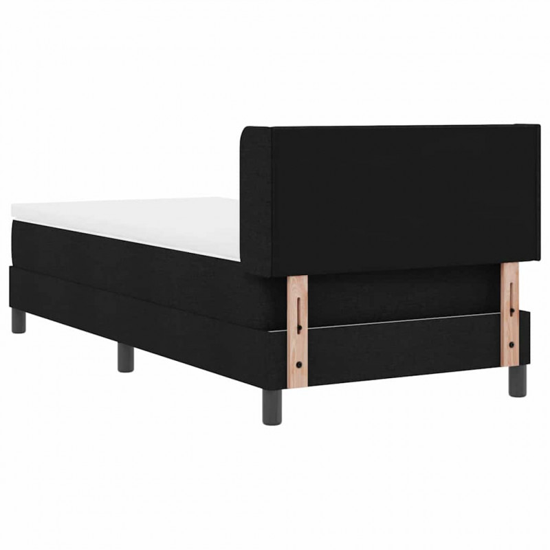 Łóżko sprężynowe z materacem Czarny 200 x 80 cm tkanina