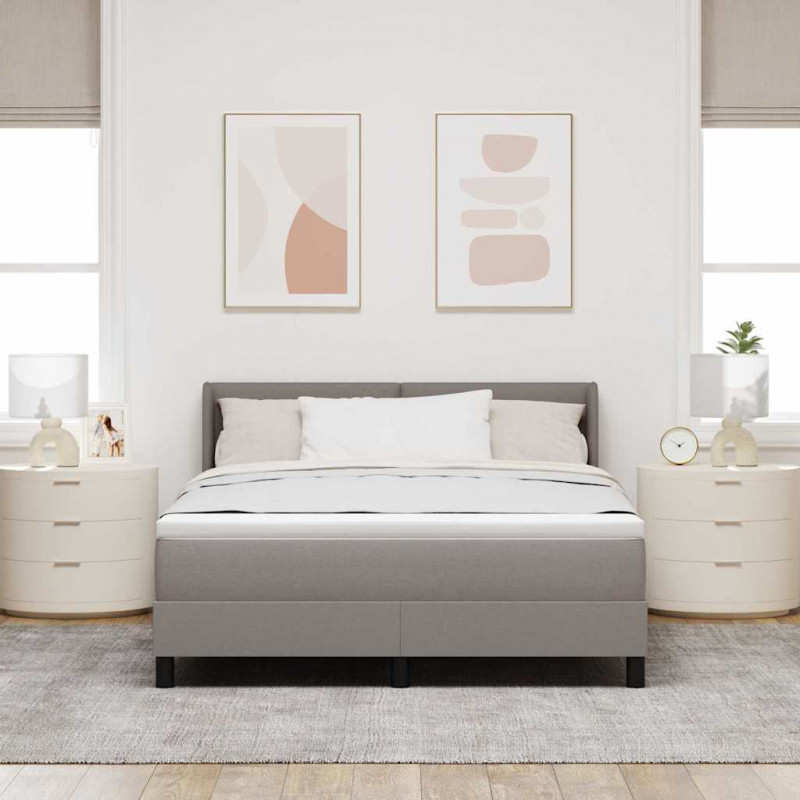 Łóżko sprężynowe z materacem Ciemnoszary 200 x 160 cm tkanina