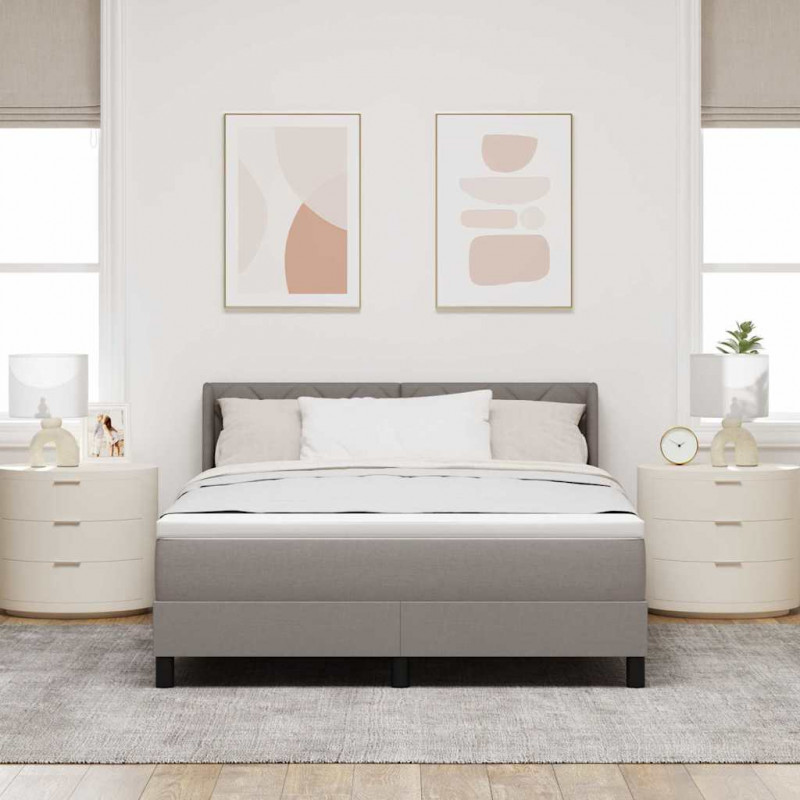 Łóżko sprężynowe z materacem Ciemnoszary 200 x 160 cm tkanina
